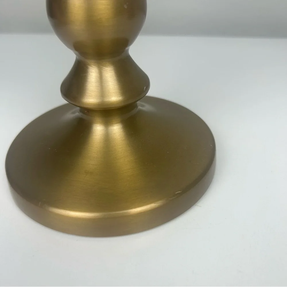 Ikea set of two gold pillar candle holders 8.5 inches